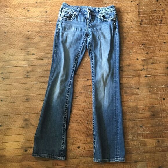 Miss Me 27 Easy Boot Fleur de Lis bling jeans - Picture 2 of 5